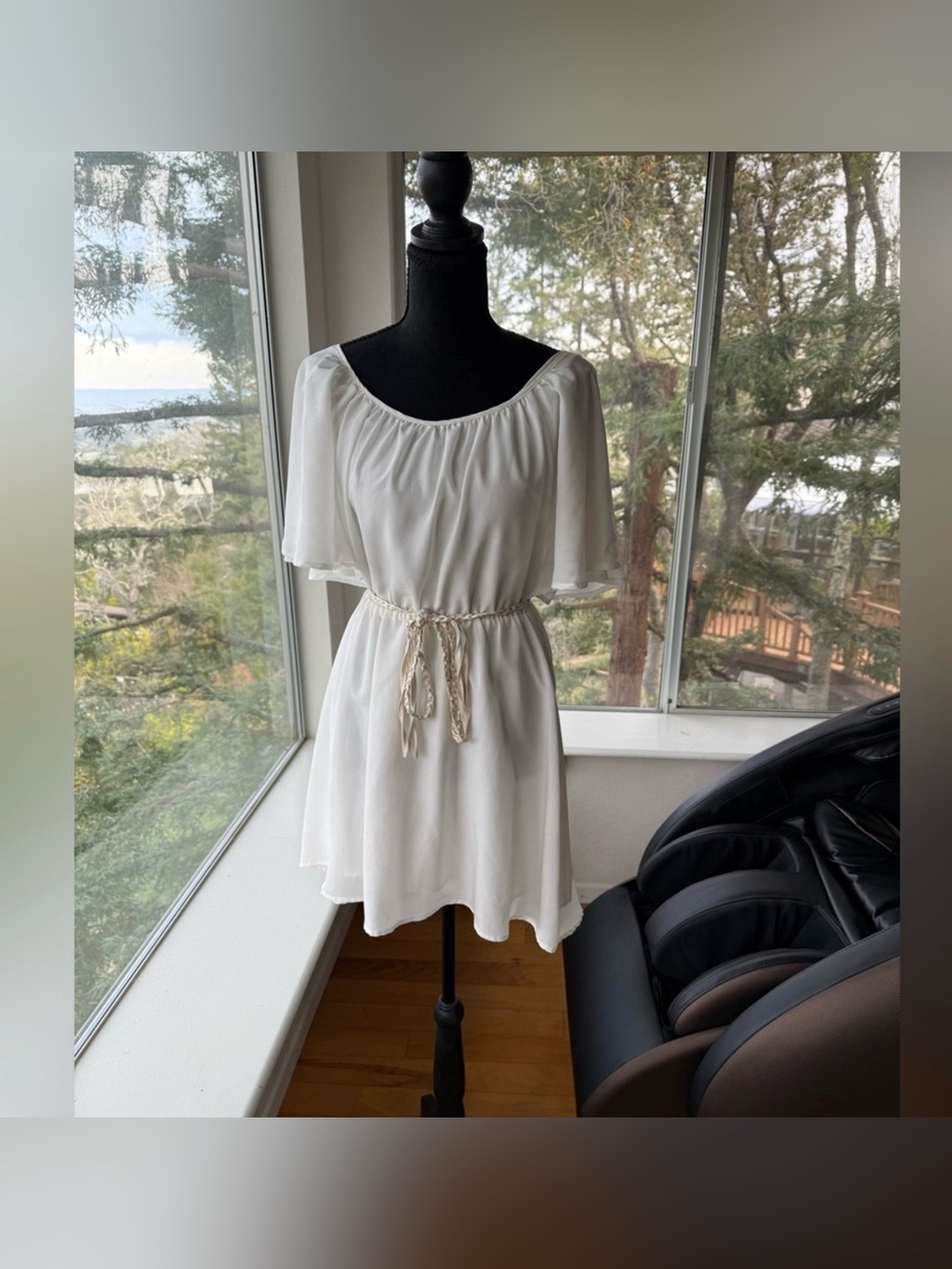 Velvet Heart White Women's Belted Dress, XS